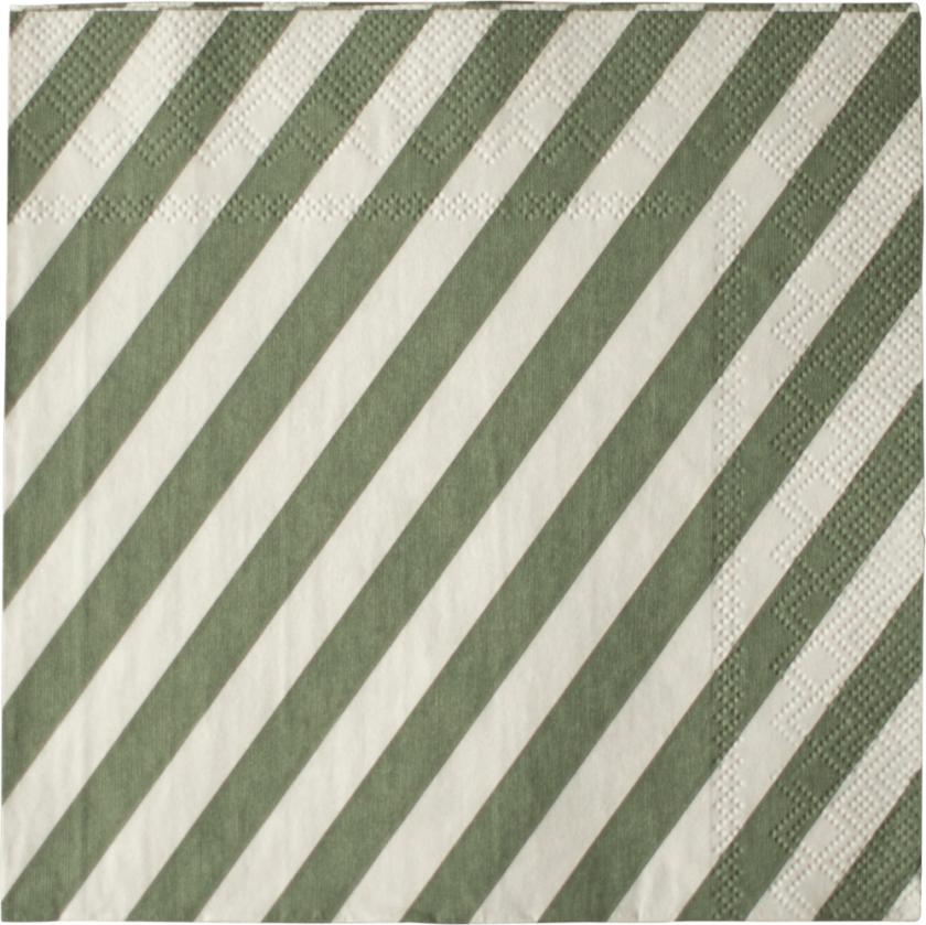 Stripe papirserviett 33x33 cm 20-pakn. Green