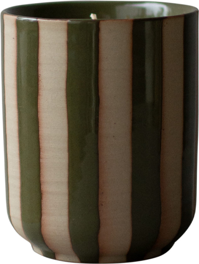 Burn duftlys 60 t Stripe green