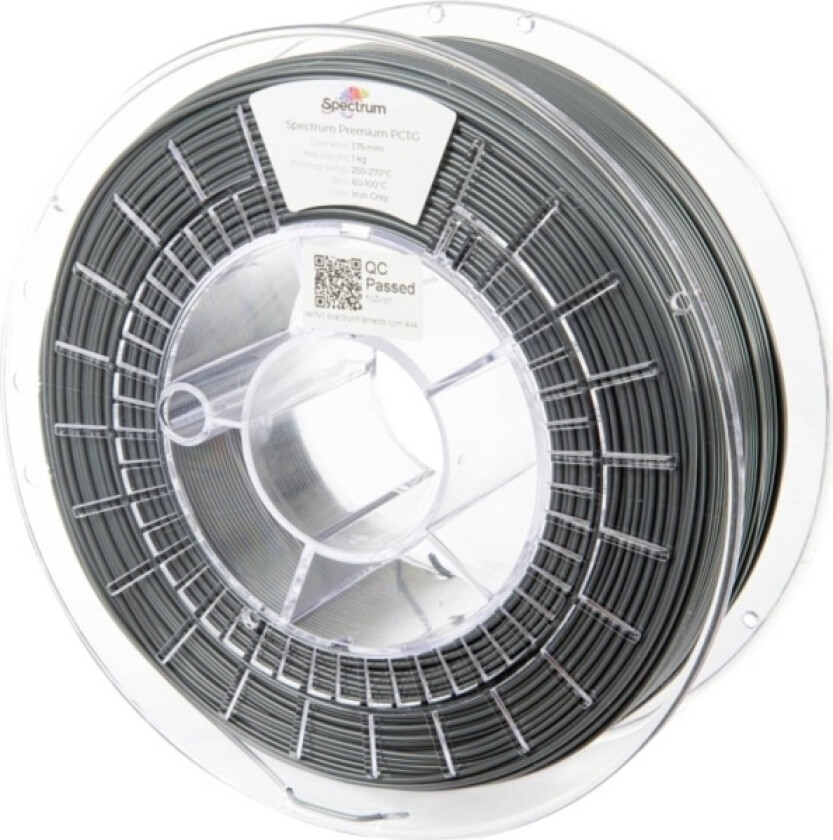 80659 Premium Pctg Filament Pctg Kemisk Bestandig, Lugtsvag 1.75 Mm 1000 G Iron Gray, Grå 1 Stk