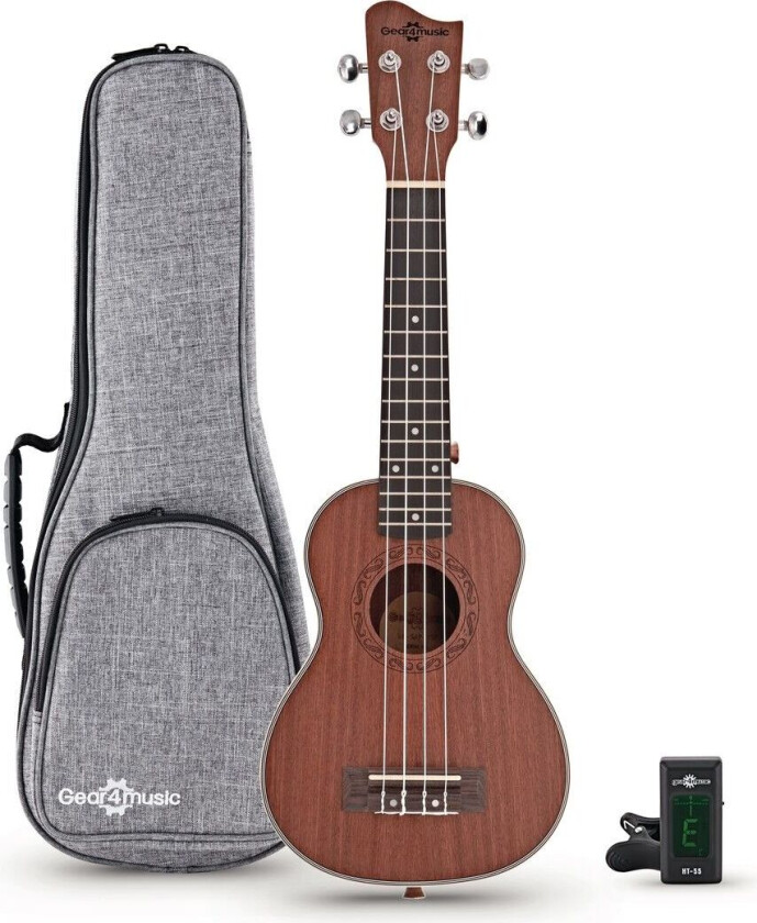 Gear4Music Sapele Sopran Ukulelepakke fra Gear4Music