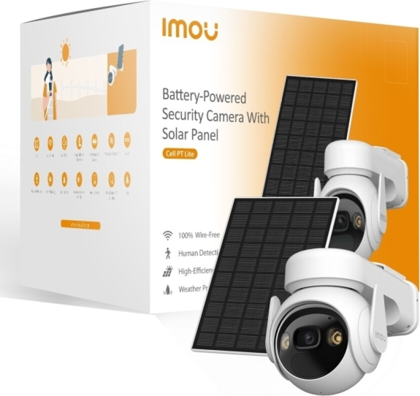 Imou Cell Pt Lite Kit, Ip-Säkerhetskamera, Utomhus, Trådlös, Vägg, Vit, Turret