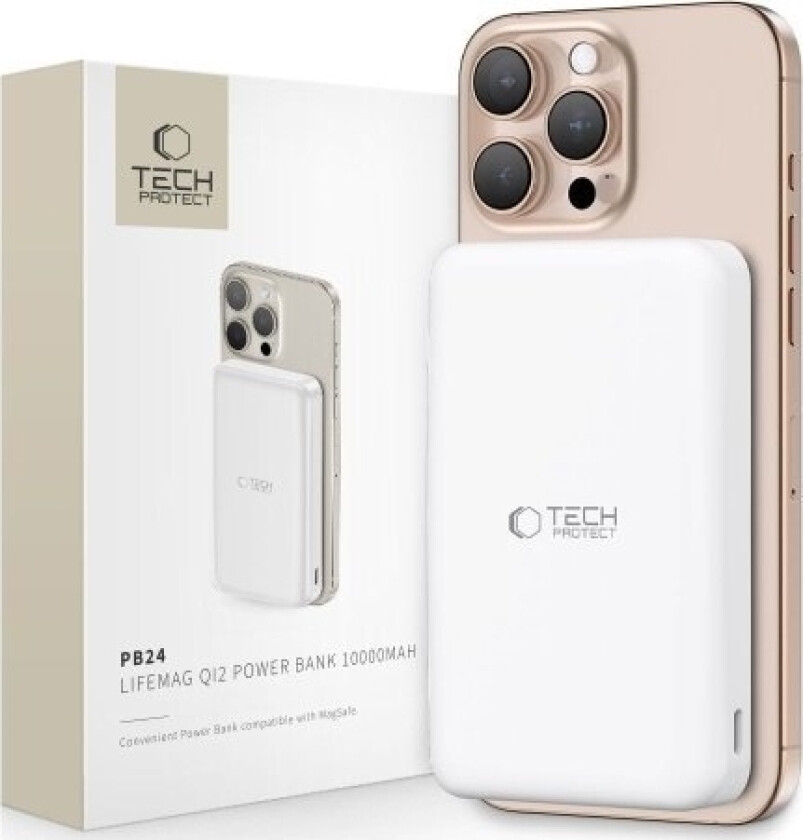 Powerbank Tech-Protect Tech-Protect Pb24 Lifemag Qi2 Magsafe Power Bank 10000Mah White