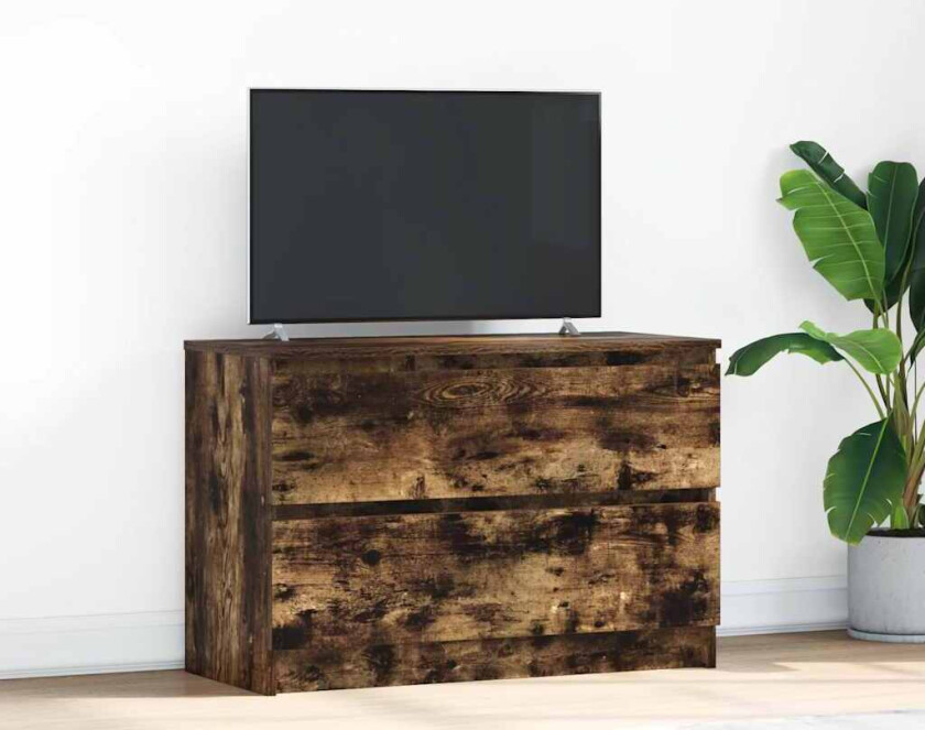 TV-benk røkt eik 80x35x54 cm konstruert tre