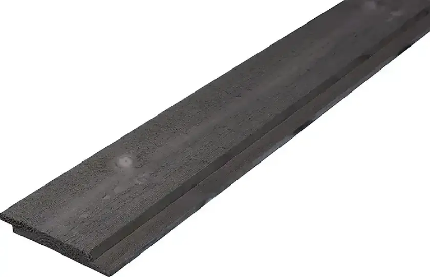 Dobbelfals rettkantet med endepløying 19 x 123 cm grå