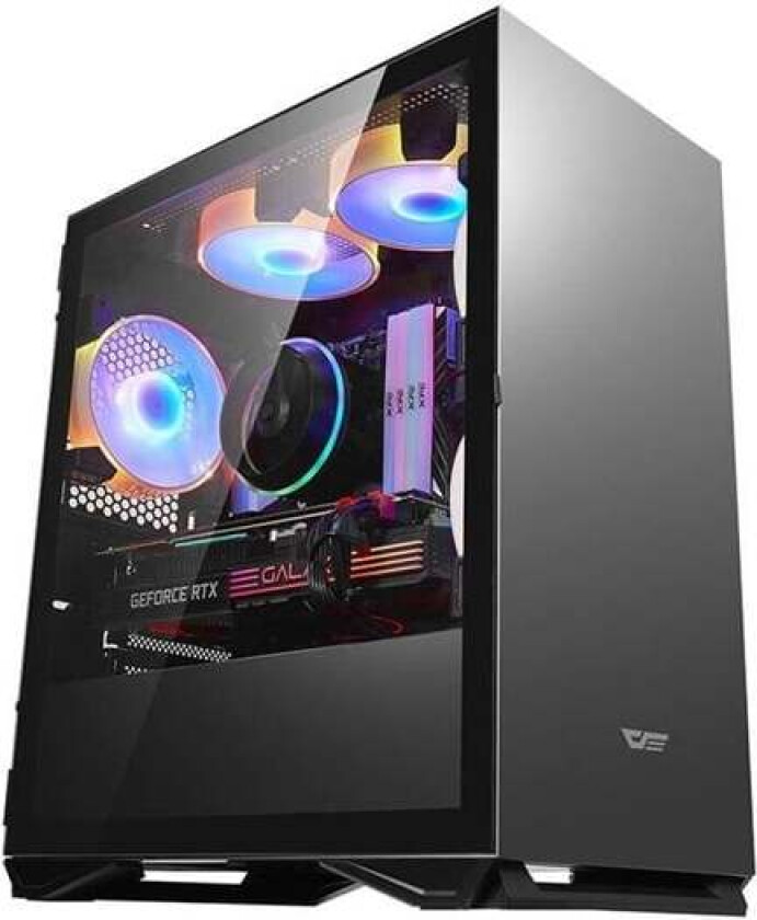 DLM22 Computer case + 6 fans (black) - Kabinett - Minitower - Svart
