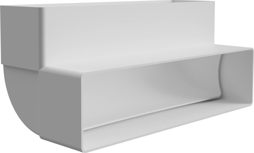 IT004 90° vertikalt buet ventilasjonsrør 220x55 mm