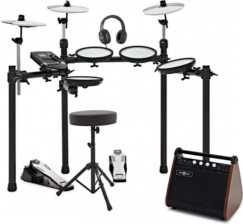 Gear4Music Digital Drums 500 Elektronisk Trommesett Forsterkerpakke