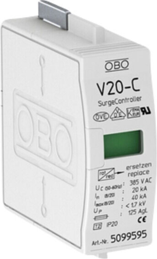 OBO BETTERMANN V20-C/0-280V - 1 polt pluggbar overdel 280V. - 1658505