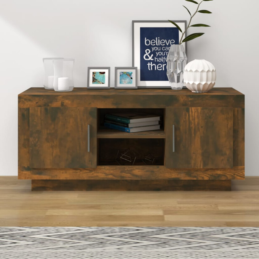 TV-benk røkt eik 102x35x45 cm konstruert tre