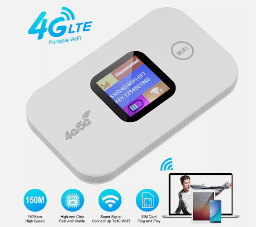 Mobil WiFi-ruter Bærbar 4G/5G LTE Router Mobil WiFi Hotspot 150 Mbps