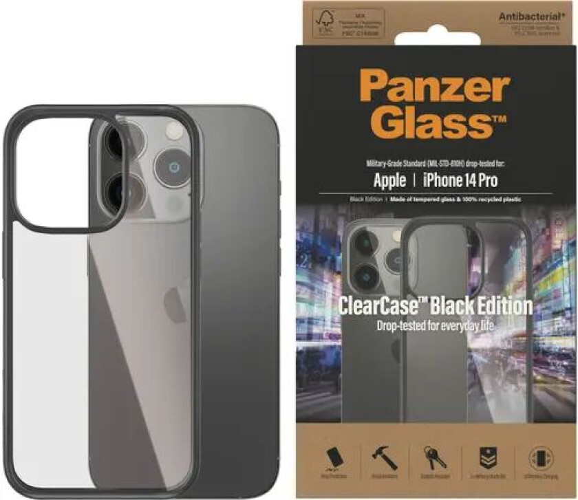 Panzerglass Clearcase Black Edition Iphone 14 Pro Blank, Svart