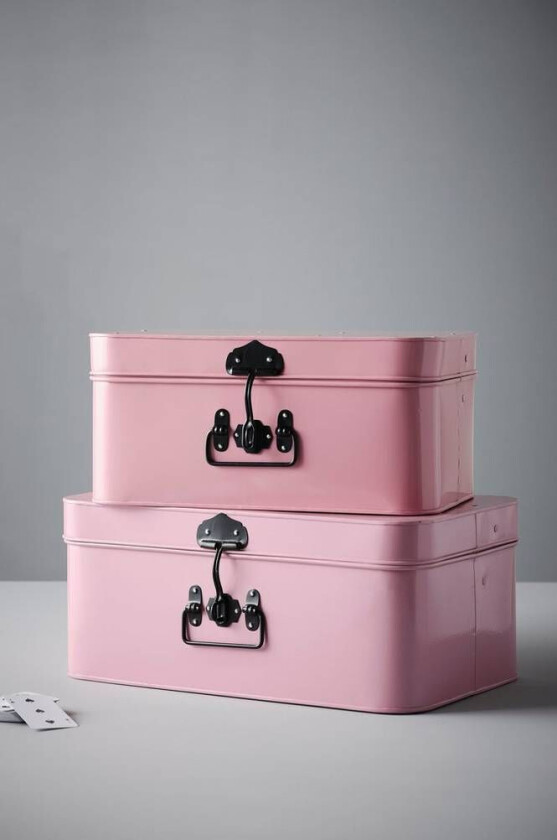 oppbevaringsboks 2-pk Rosa