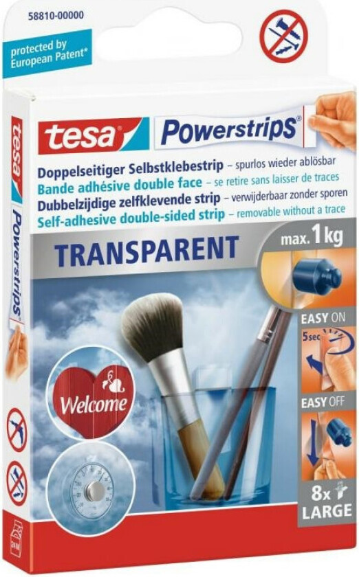 Bilde av Powerstrips transparent tape - 8 strips (opptil 1 kg)