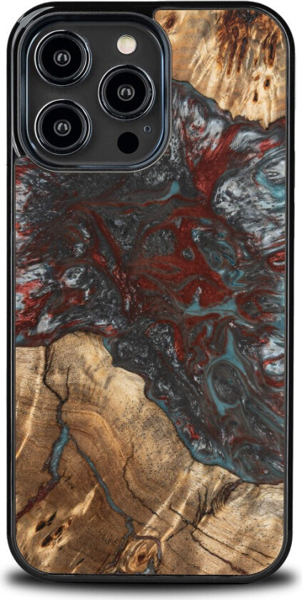 Bewood Unique Deksel for iPhone 15 Pro Max - Naturlig tre og harpiks (MagSafe-kompatibel)