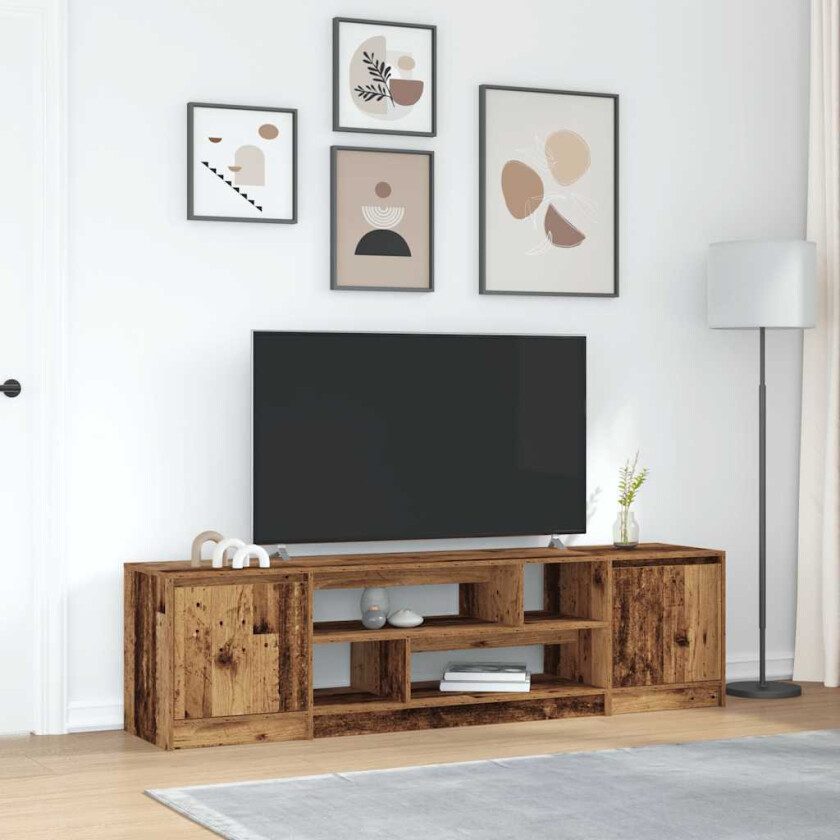 TV-benk gammelt tre 188,5x41x50 cm konstruert tre
