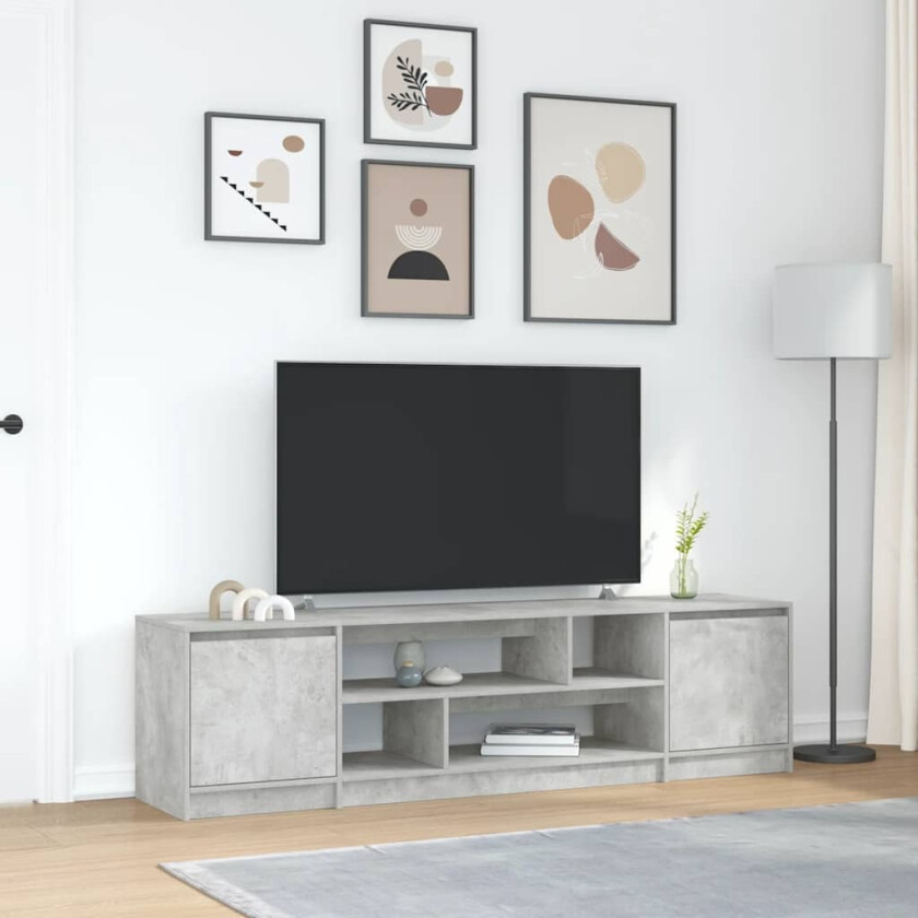 TV-benk betonggrå 188,5x41x50 cm konstruert tre