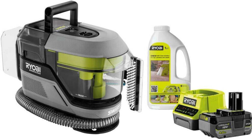 Ryobi RDC18BL-1X40G Swift Clean flekkrenser kit 18V ONE+ m/batteri