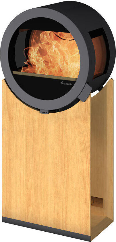 Bilde av Nordpeis ME Oak peisovn m/sideglass