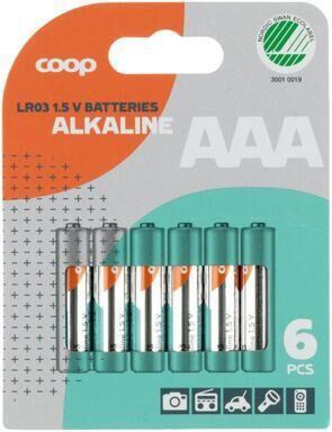 Coop AAA-batterier 6pk