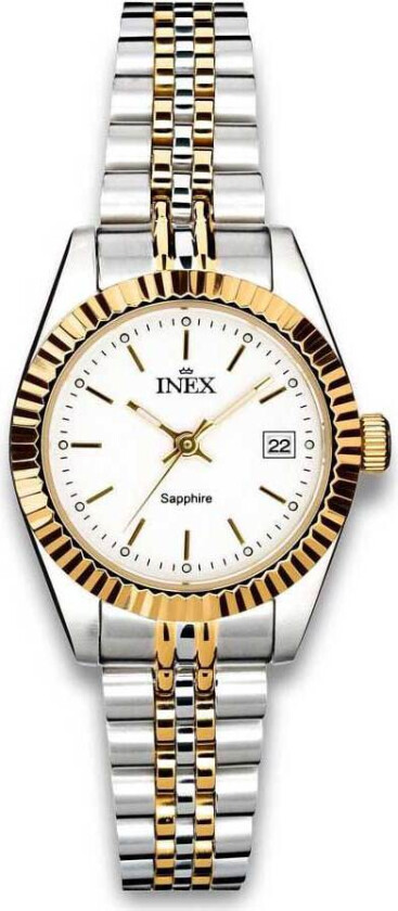 Inex Ladies 26mm A12187B4I - Kvarts - Sølv - Dameklokker - Rustfritt stål - ledd m/pin - Safir