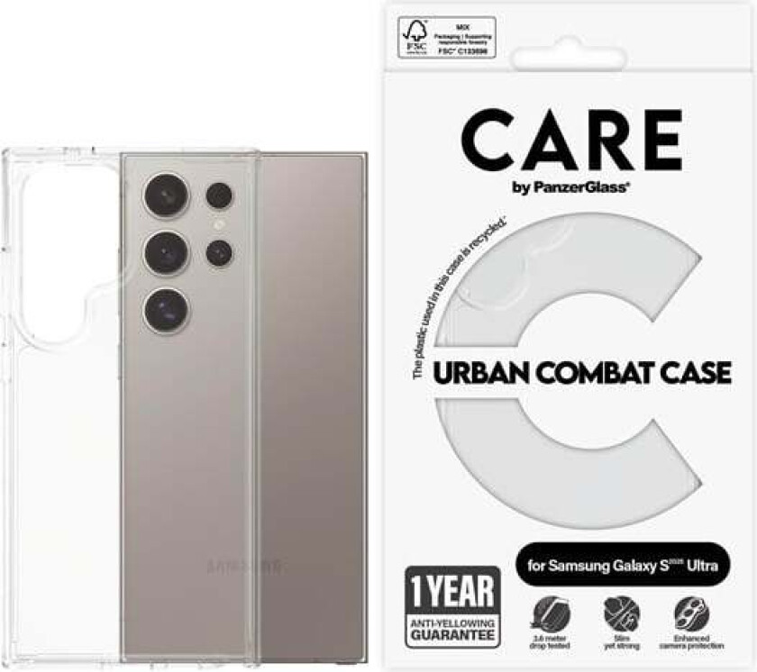 Flagship Case Transparent Urban Combat w. Clear Frame Samsung Galaxy S25 Ultra