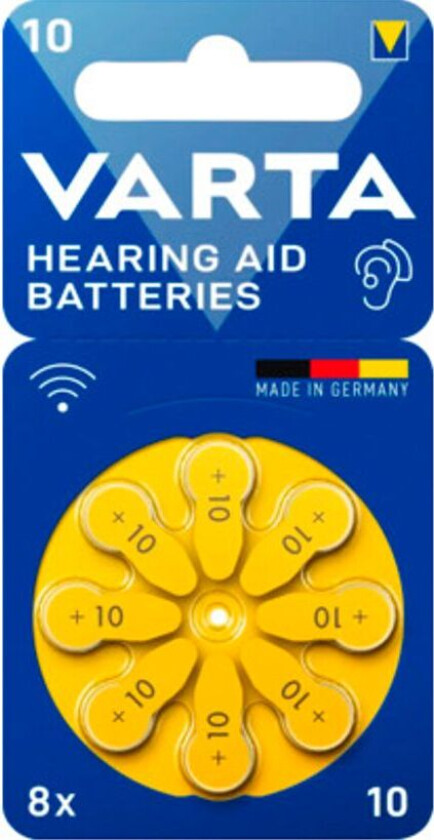 VARTA høreapparatbatterier 10, 8-pak