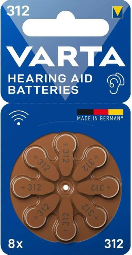 VARTA høreapparatbatterier 312, 8-pak