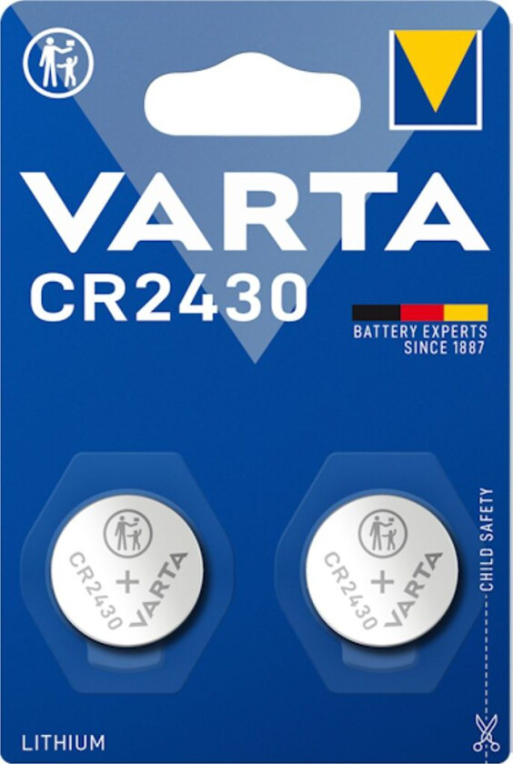 VARTA Lithium Coin knappcellebatteri CR2430, 2-pak