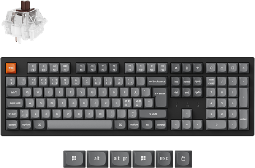 K10 MAX QMK/VIA Wireless Tri-Mode - Super Brown - Gamingtastatur - Nordisk - Svart