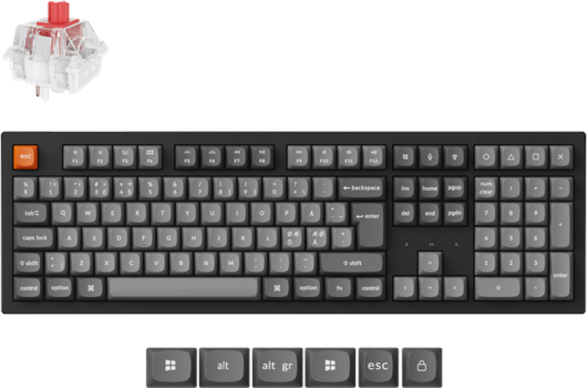 K10 MAX QMK/VIA Wireless Tri-Mode - Super Red - Gamingtastatur - Nordisk - Svart