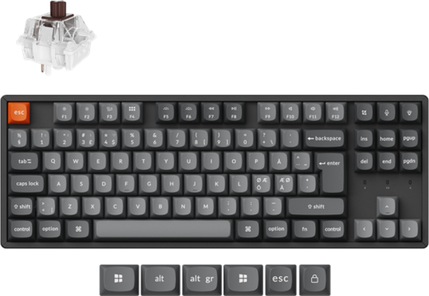 K8 MAX QMK/VIA Wireless Tri-Mode - Super Brown - Gamingtastatur - Uten numpad - Nordisk - Svart