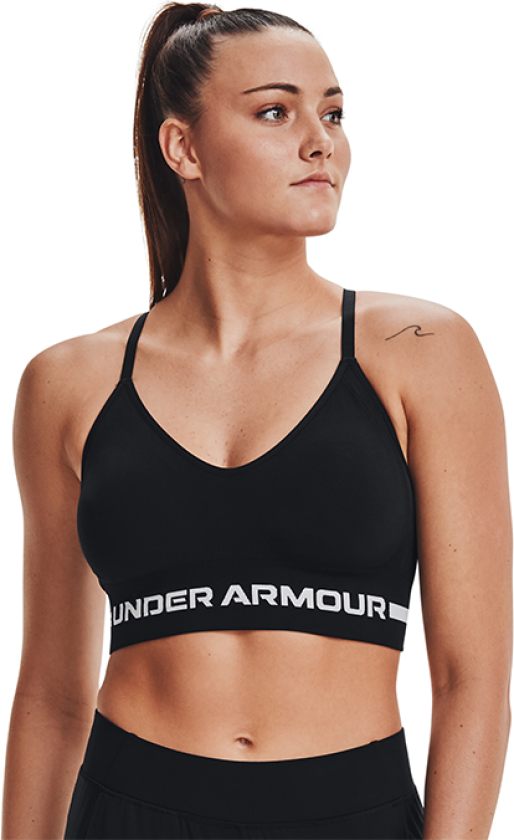 Seamless Low Long Bra, sports-BH dame Black / / Halo Gray
