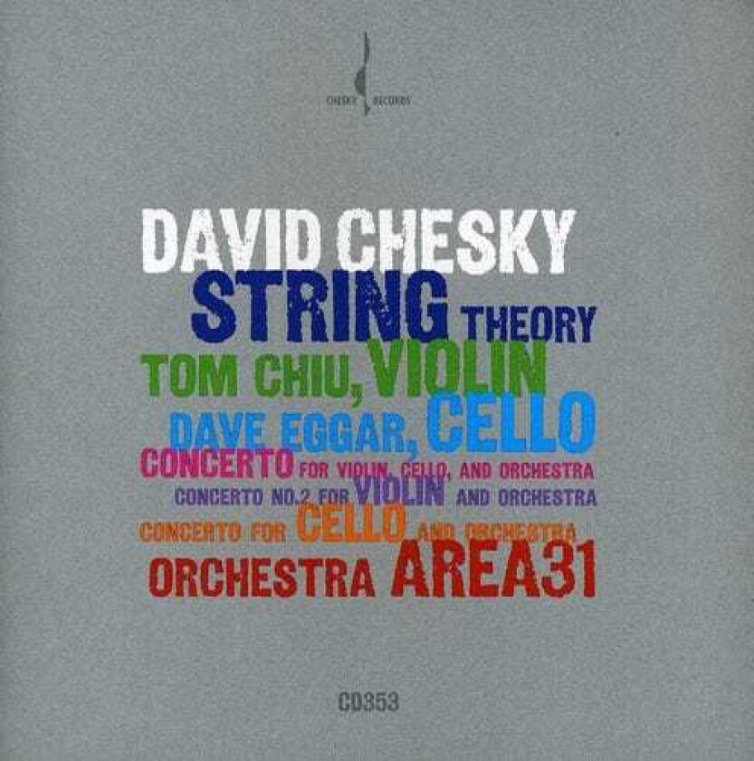 Orchestra Area31, Dave Eggar, Tom Chiu String Theory / Cto For Violin Cello & Orch CD