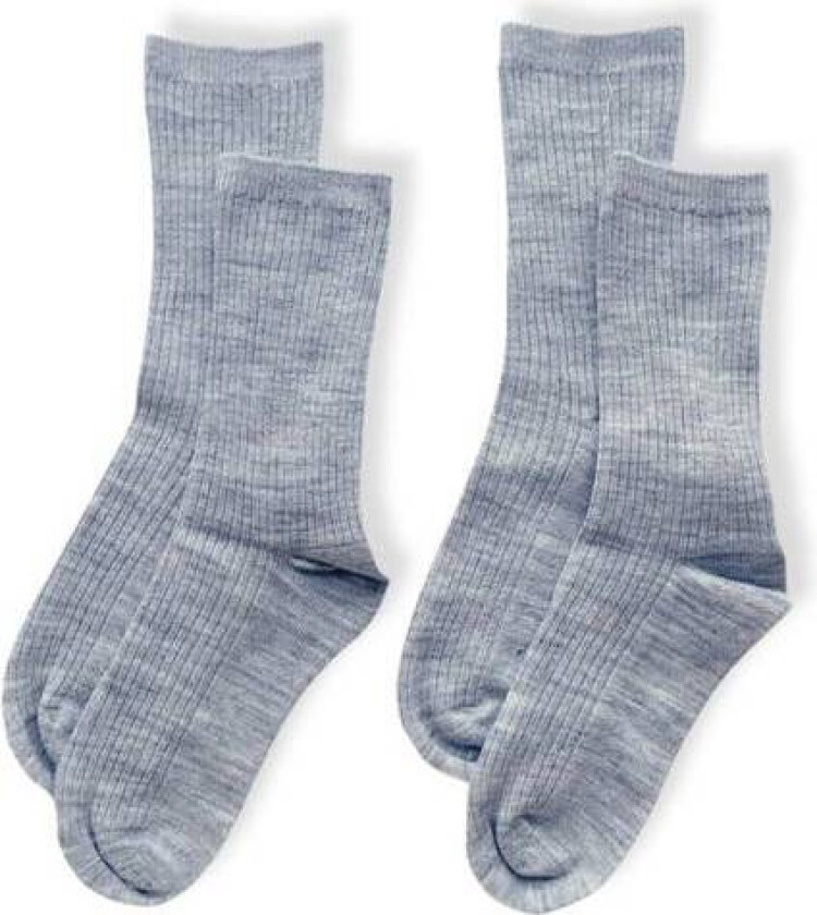 - 2 pk Ullsokker Grå Basic