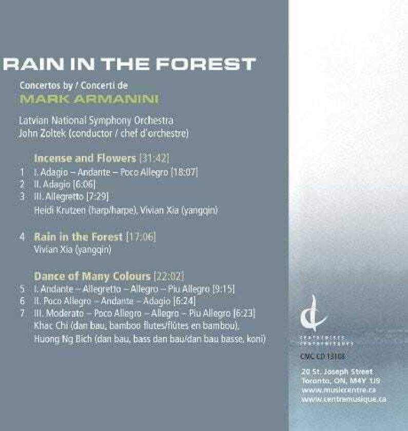 Mark Armanini, Heidi Krutzen, Vivian Xia Rain In The Forest CD