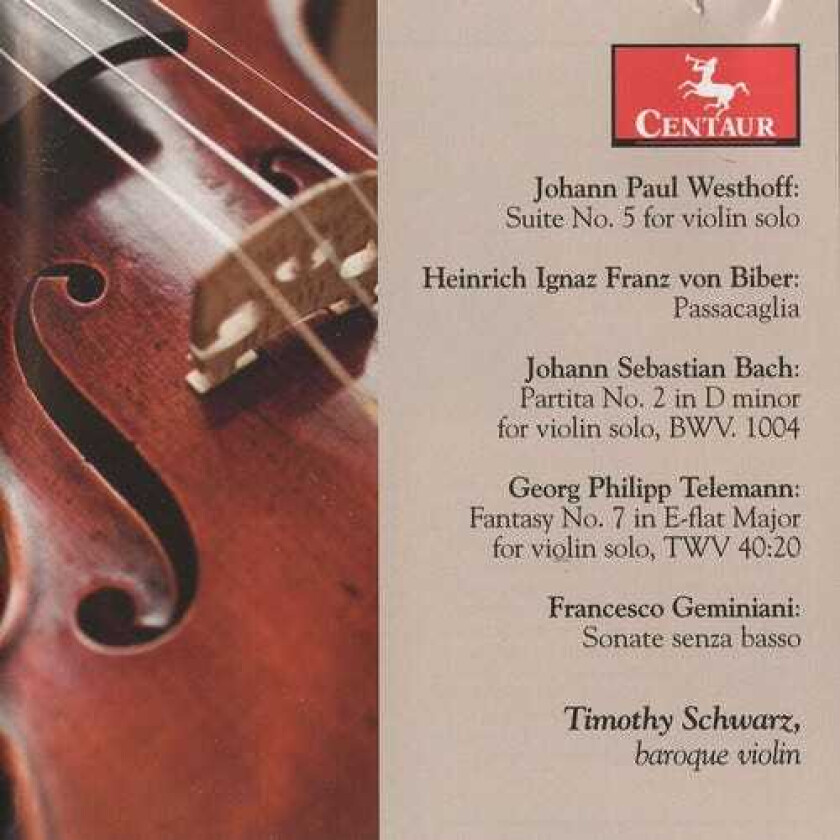 Tim Schwarz Suite No 5 For Violin Solo / Partita No 2 CD