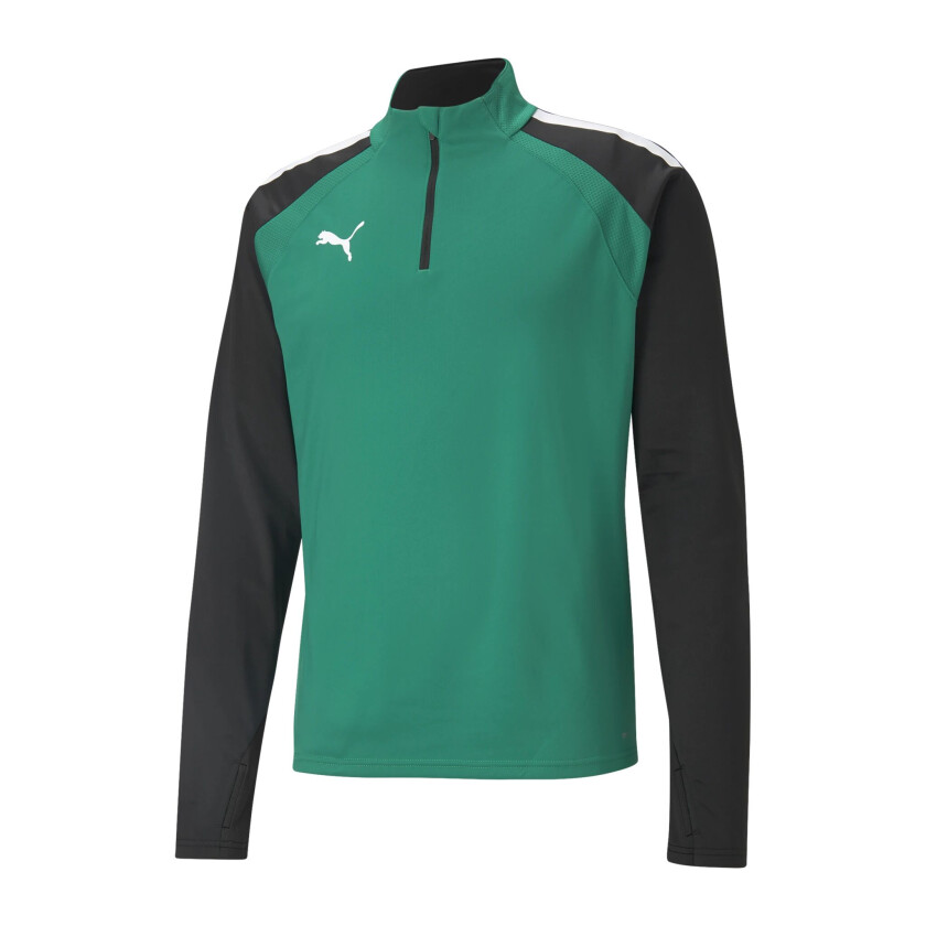 teamLIGA 1/4 Zip Top, fotballtrøye senior Pepper Green- Bl