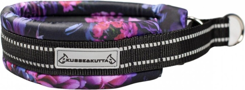 Kusse&Kutta Hundhalsband Bred Modell Lila Blommor (7)