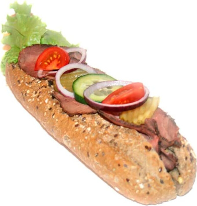 Baguette Flerkorn m/Roastbiff pr stykk