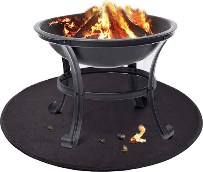 Brannsikker matte for bålpanne, 36 tommer under grillmatte brannsikker pute BBQ-beskytter for vedbrenner, beskytt gressgulvdekke mot glør, varmeisolasjonspute for O