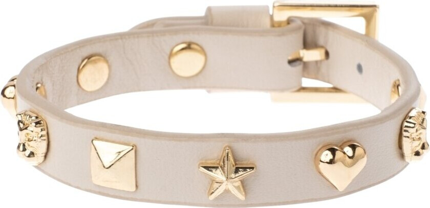 Leather Sign Stud Bracelet Sand 1pcs