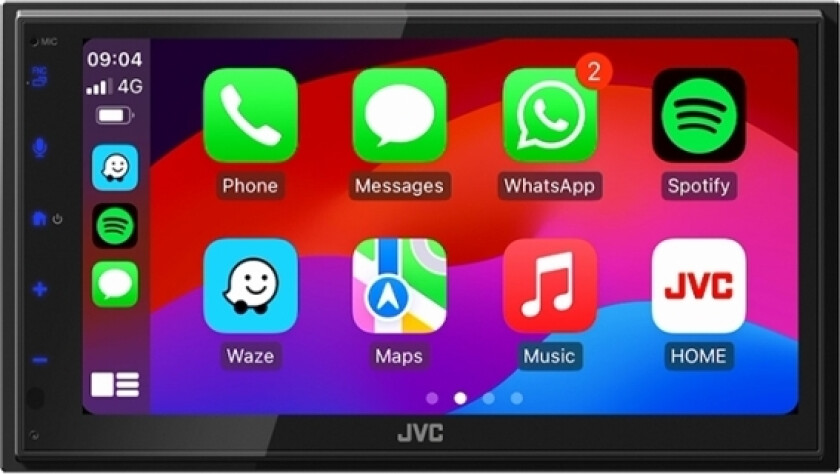 Jvc Kw-M593bt 2-Din Radio Med Carplay Og Android Auto