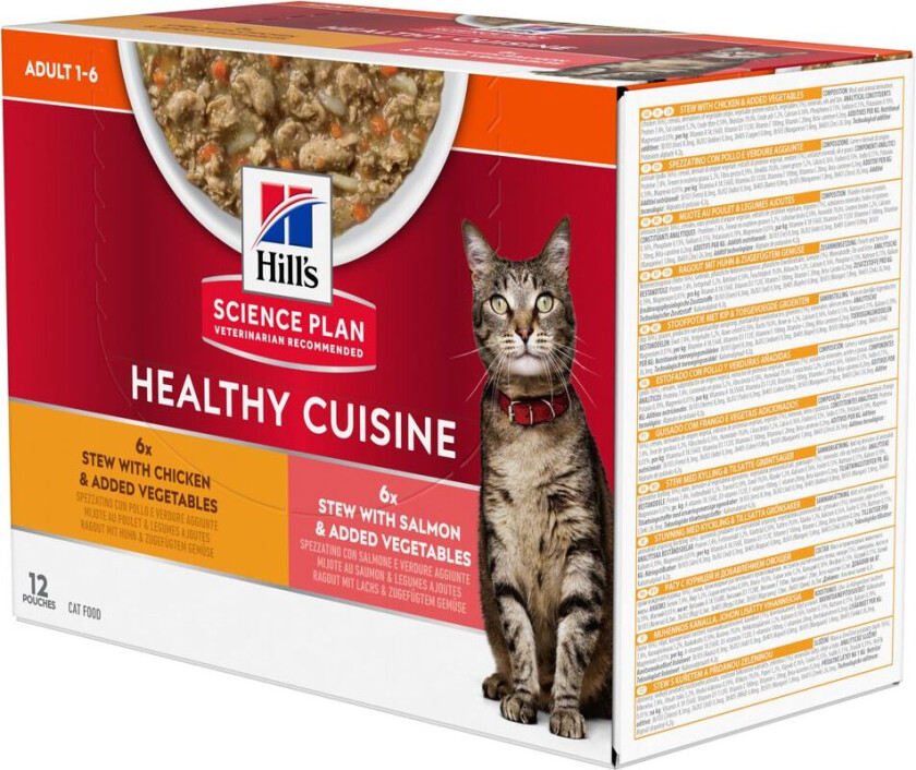Hill's Science Plan Feline Adult Healthy Cuisine Chicken & Salmon 12x80 g