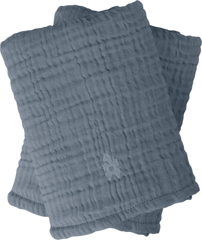 Pusleunderlag 6lag, 2 stk. , Muslin, Blue - Barneservise
