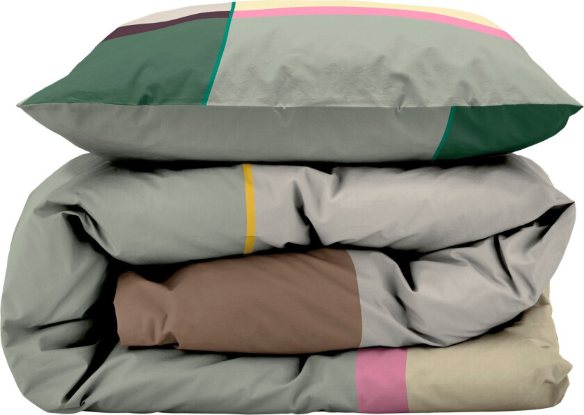 Sengesett 140x200 Colour Block Green Str L:200cm B:140cm - Sengetøy