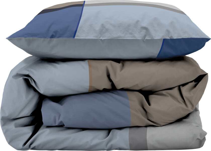Sengesett 140x200 Colour Block Blue Str L:200cm B:140cm - Sengetøy