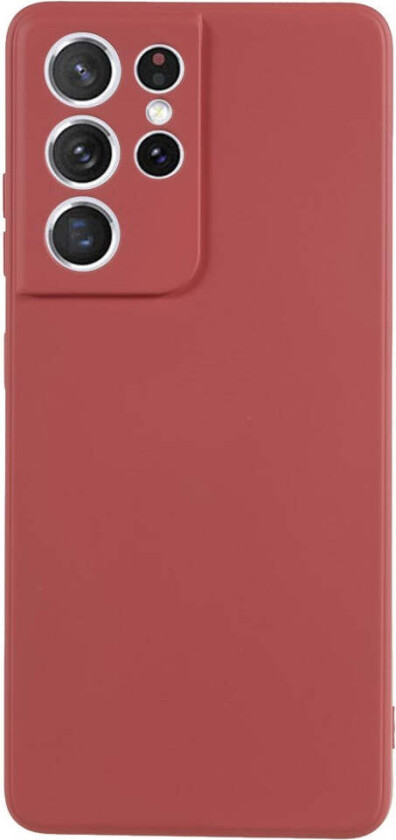 Samsung Galaxy S21 Ultra Fôret Fleksibelt Plast Deksel - Mørk Rød