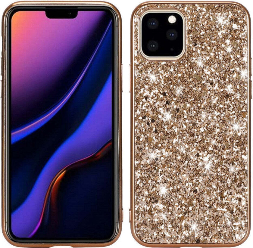 iPhone 11 Pro Max Glitter Hybrid Deksel - Gull