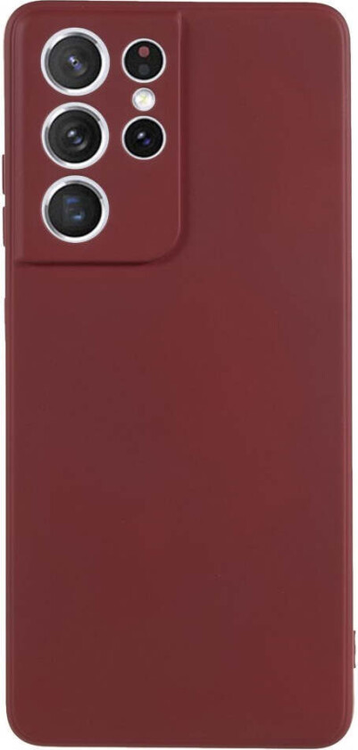 Samsung Galaxy S21 Ultra Fôret Fleksibelt Plast Deksel - Vinrød