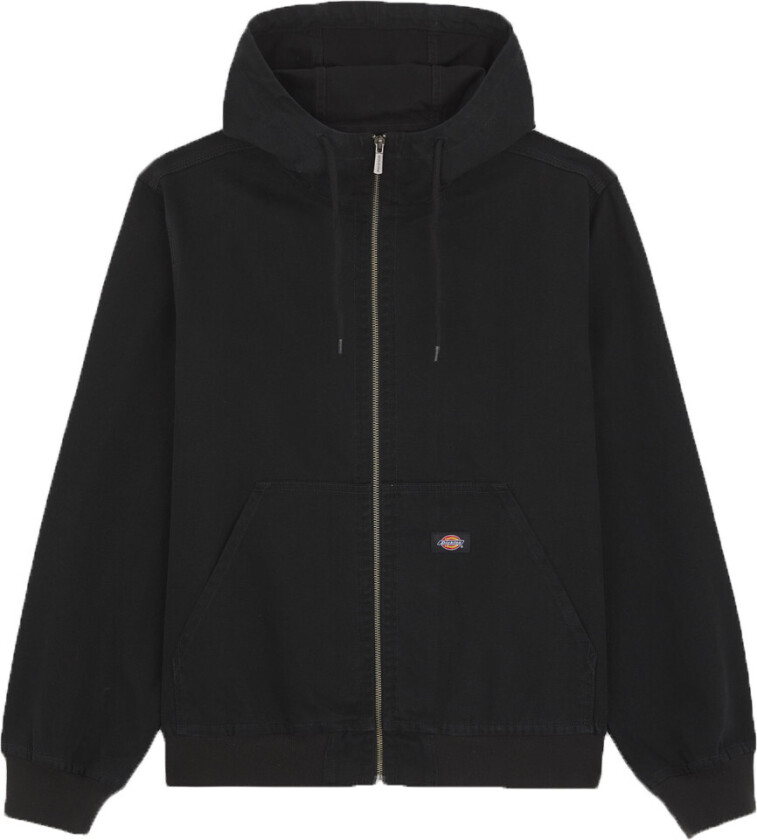 Men's Duck Canvas Hooded Unlined Jacket Stone Washed Black